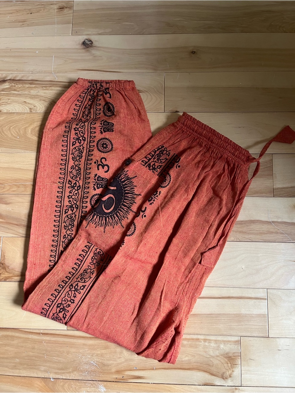 Orange Boho Printed Harem Pants